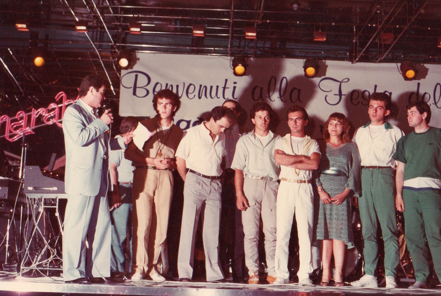 festa Marabù 1985 Guido Bertoldi e lo staff